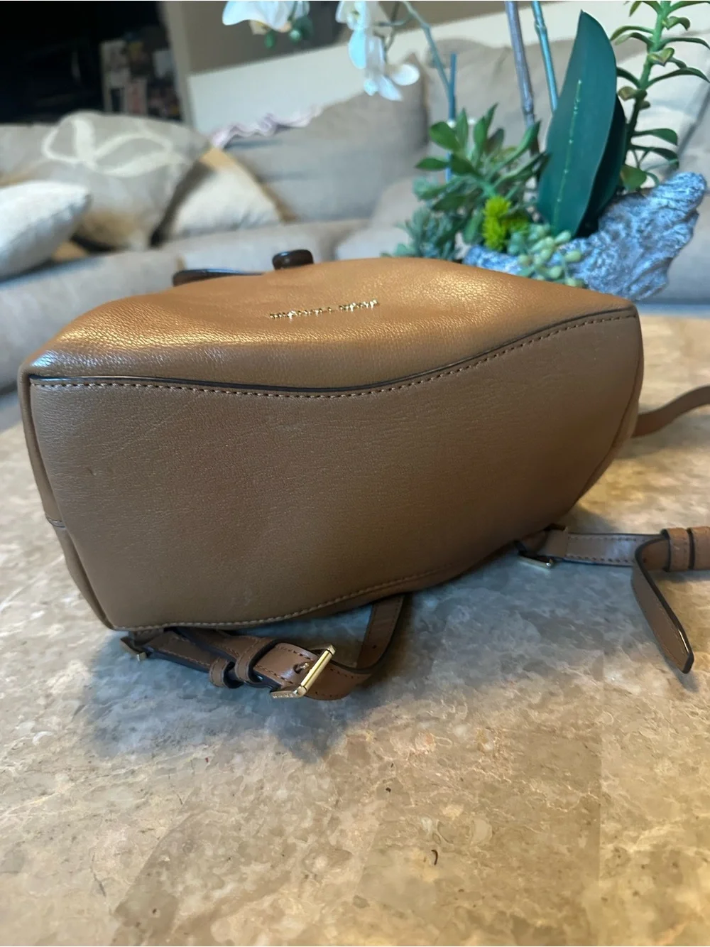Michael Kors Raven Leather Acorn/Gold Backpack